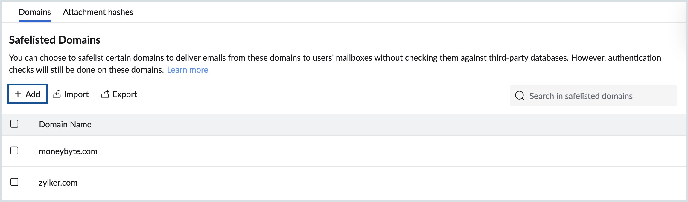 safe list add