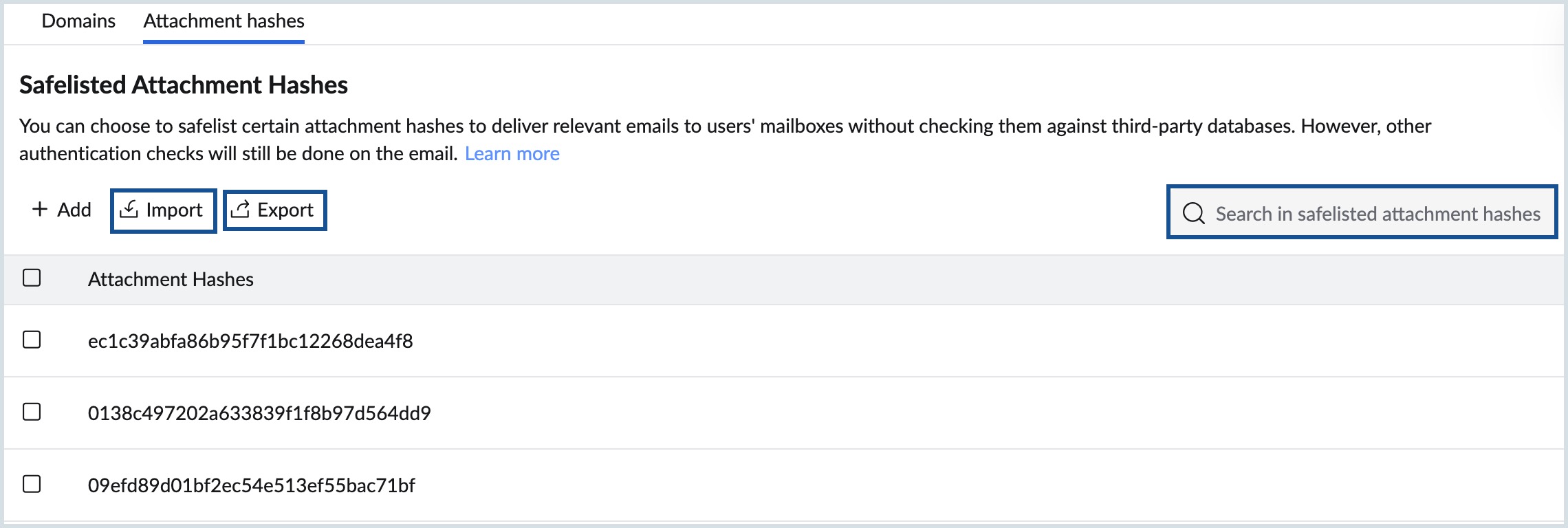 safe list import