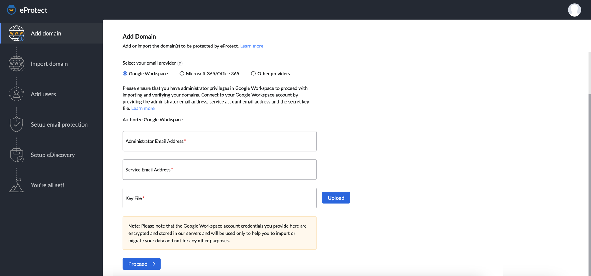 Add Google Domain