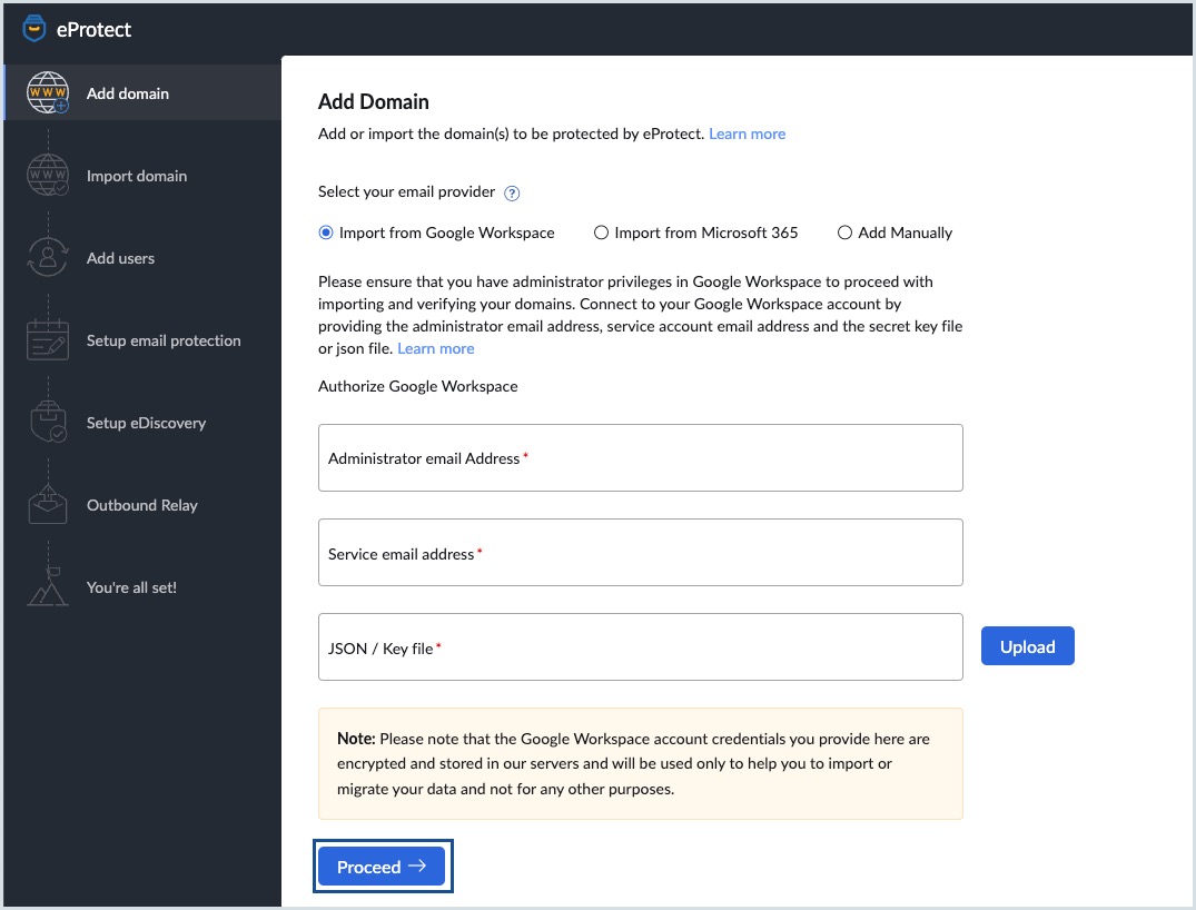 import google domains