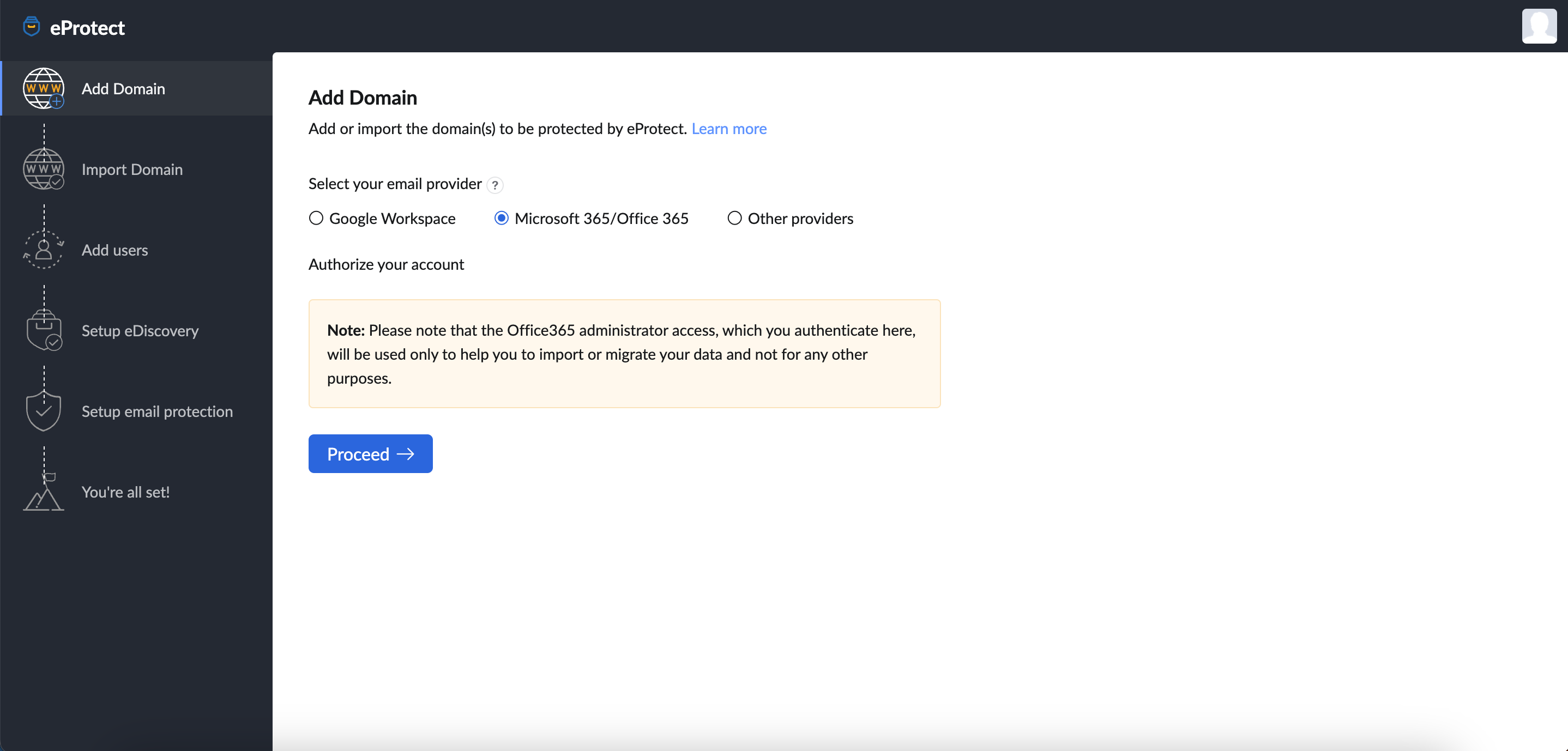 set up Microsoft domain
