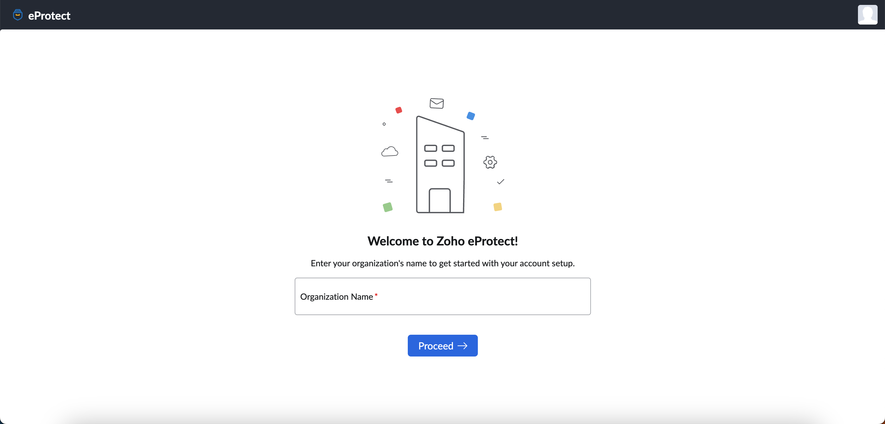 eProtect setup welcome page