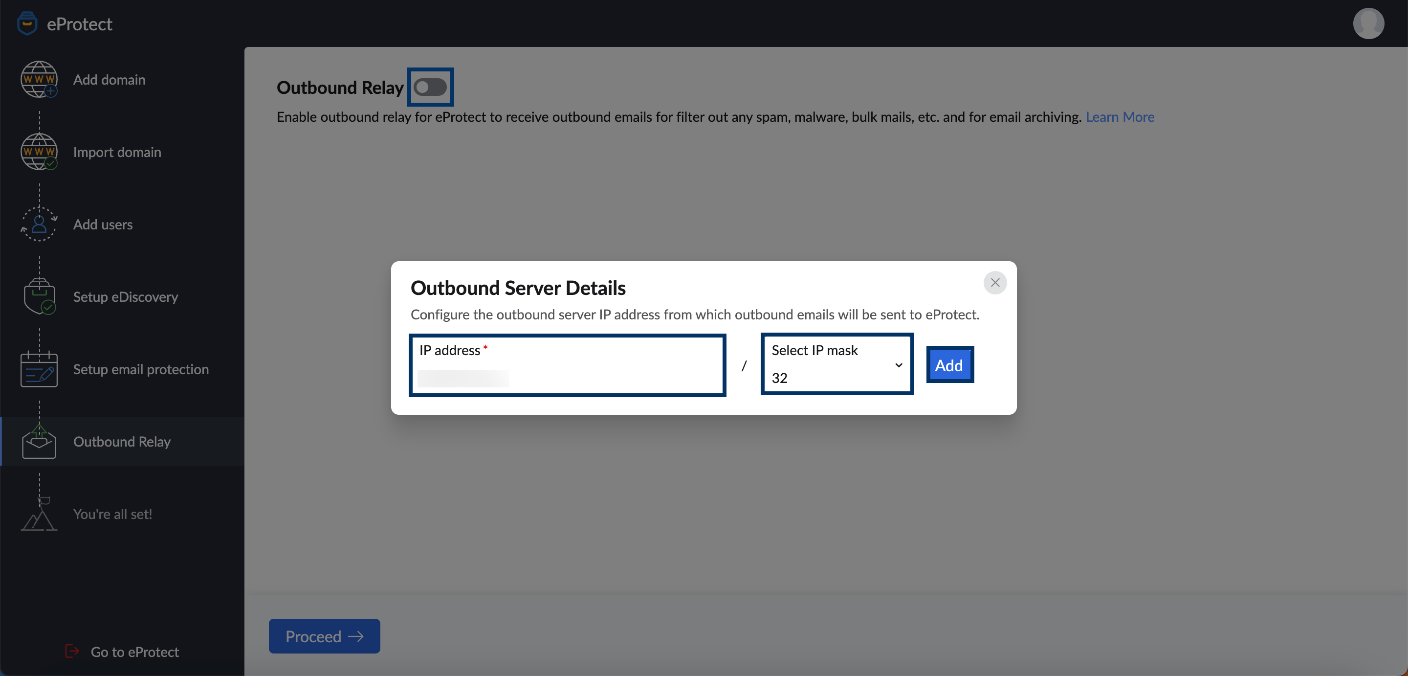 enable outbound relay