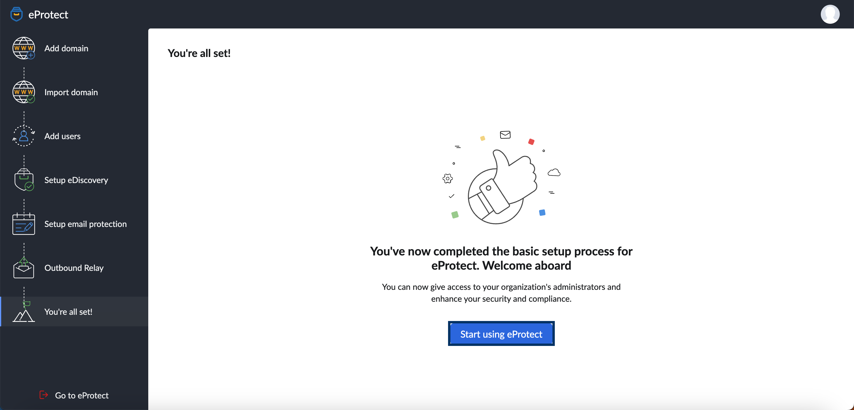 complete setting up eProtect