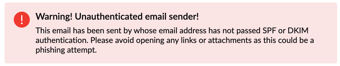 Email banner example
