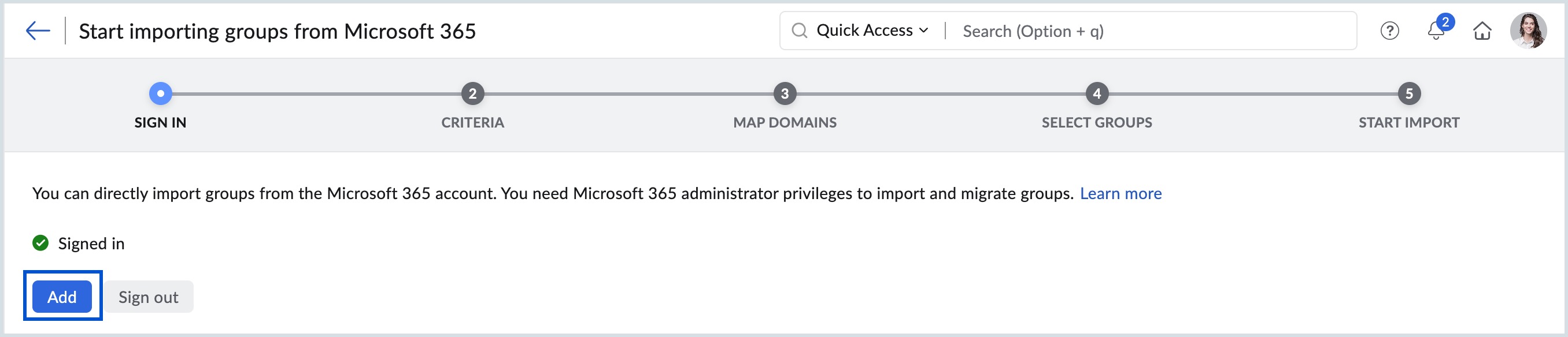 importar grupos de Microsoft 365