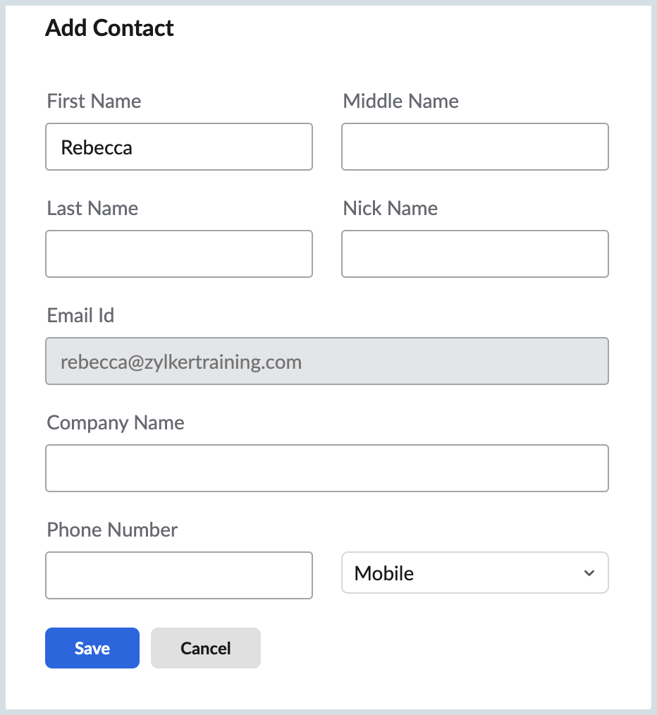 Agregar contacto desde la tarjeta de contacto