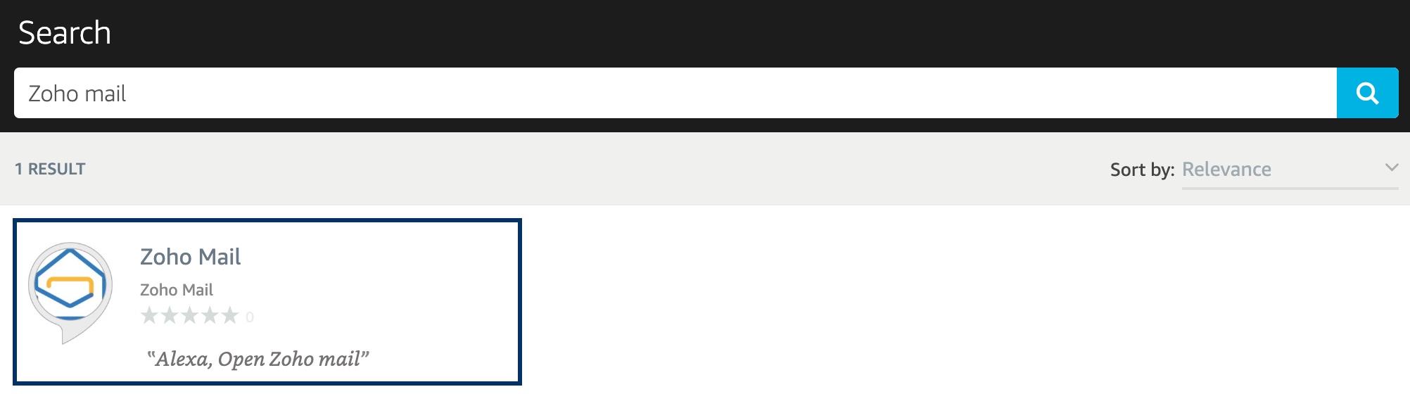 Haga clic en la habilidad de Zoho Mail
