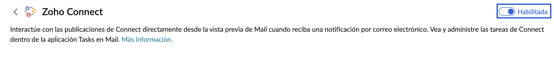 Botón de altenrancia de Zoho Connect