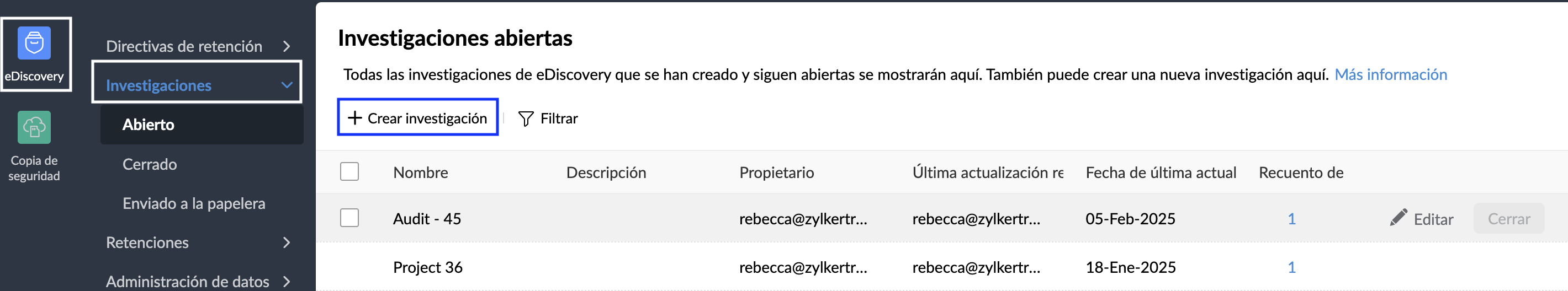 crear investigación
