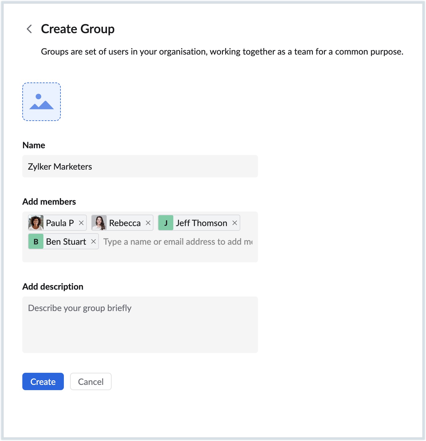 Crear grupos personales