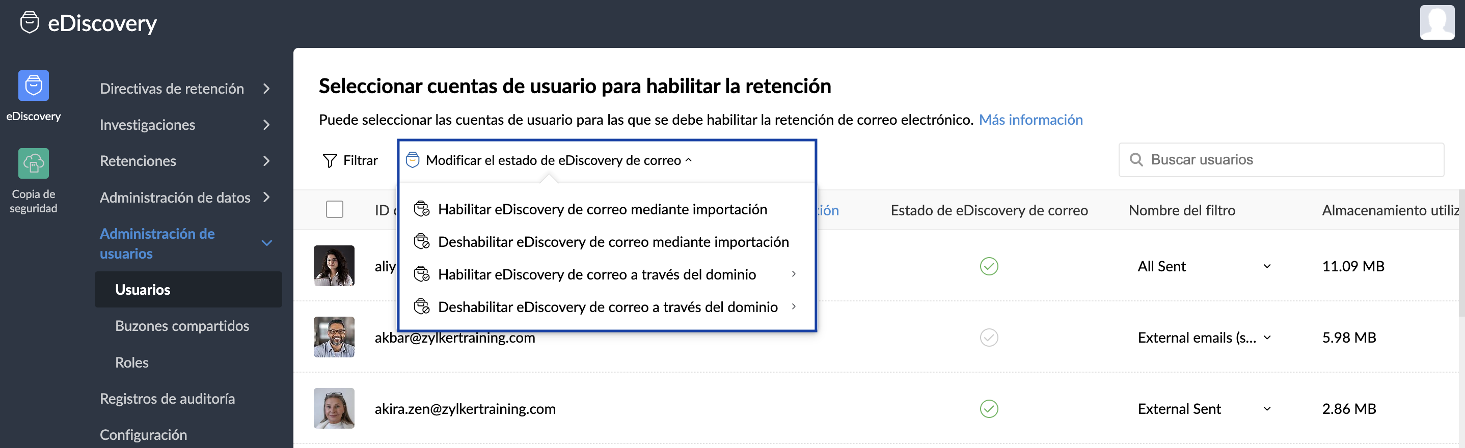 Modificar el estado de retenciones para usuarios masivos Modificar el estado de retenciones para usuarios masivos