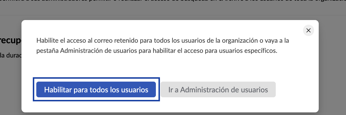 Acceso a correos archivados habilitar el acceso a correos archivados