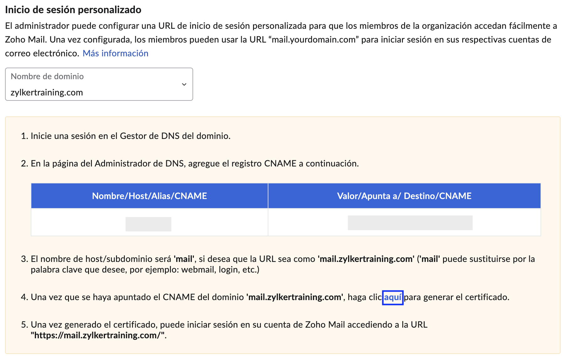 Inicio de sesión personalizado generar certificado de inicio de sesión personalizado