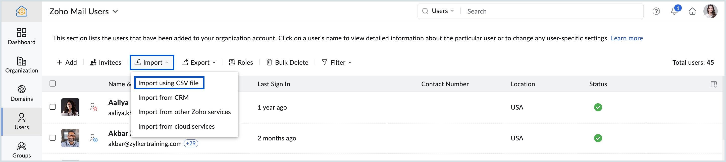 importar usuarios de forma masiva con un archivo CSV