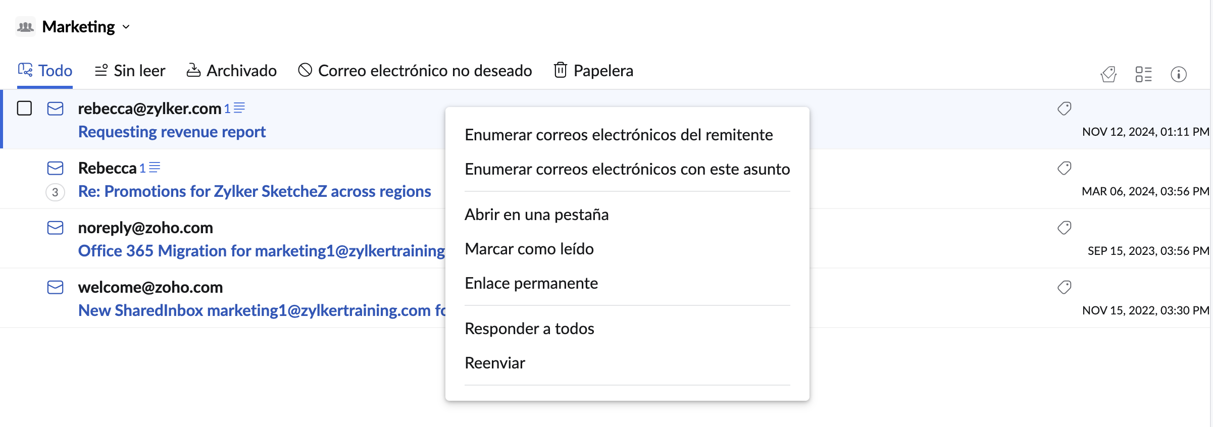 Generar una lista de correos electrónicos