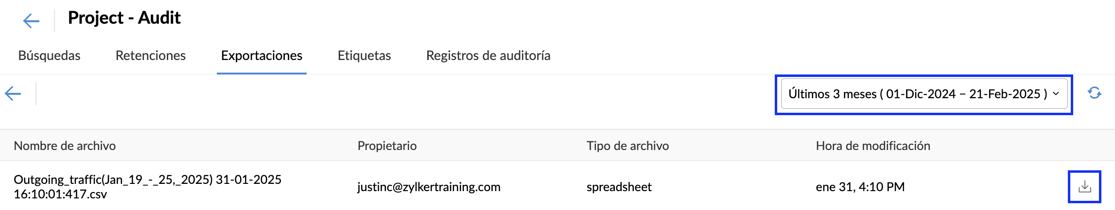 Modificar duración