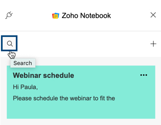 Buscar notas desde Zoho Mail