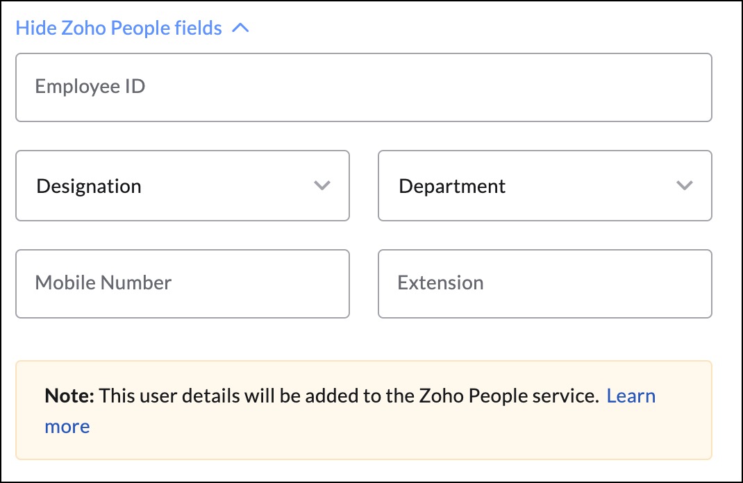 Detalles de Zoho People