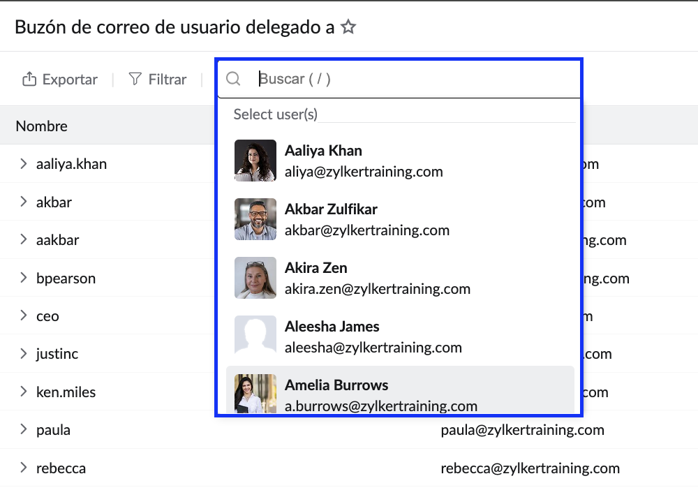 buscar informe de delegación
