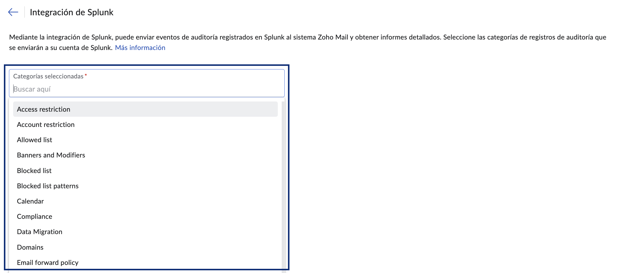 Seleccione categorías de registro de auditoría