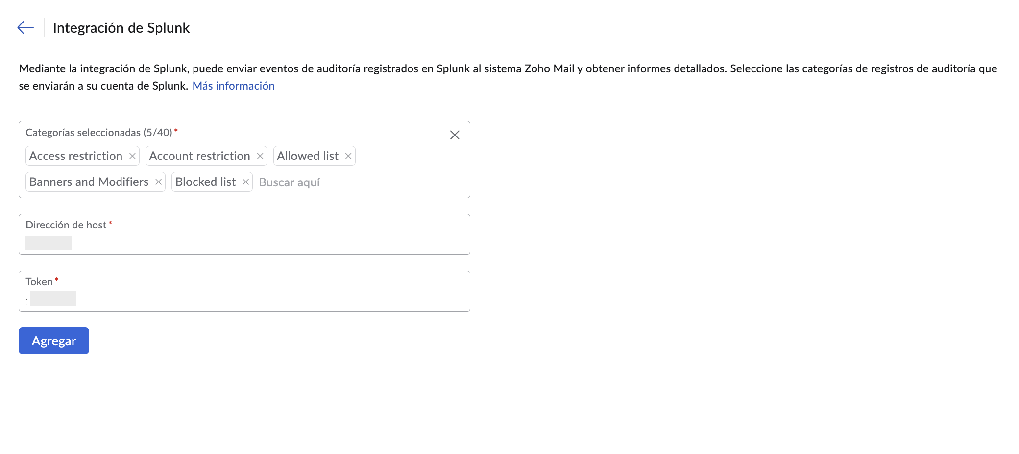 Integración de Splunk