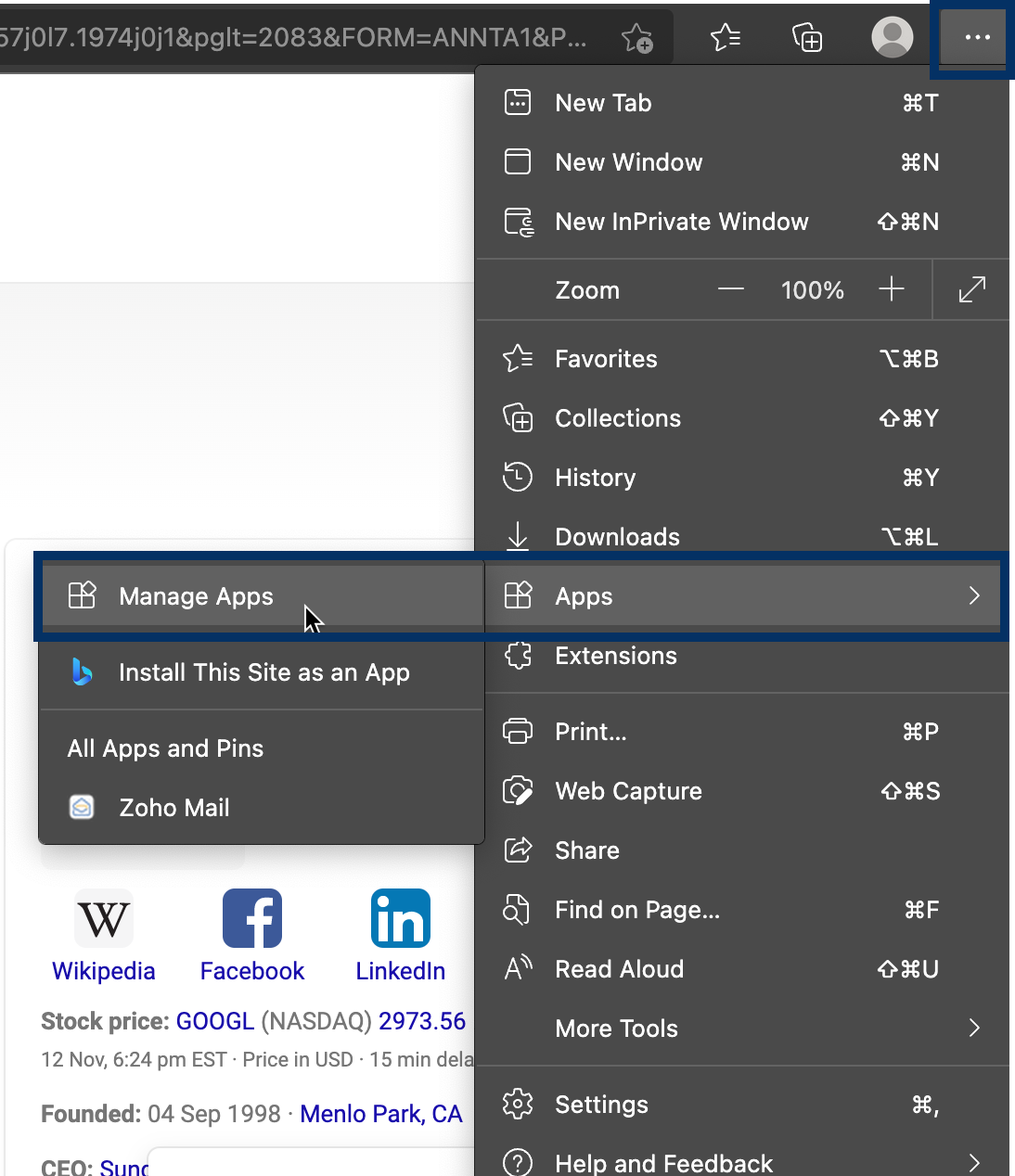 desinstalar en Edge