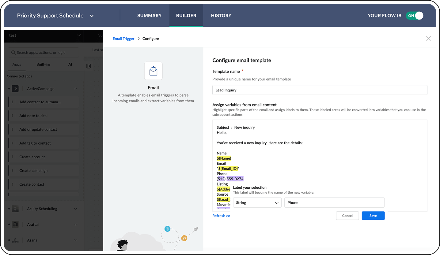 Extract formatted data from templated emails