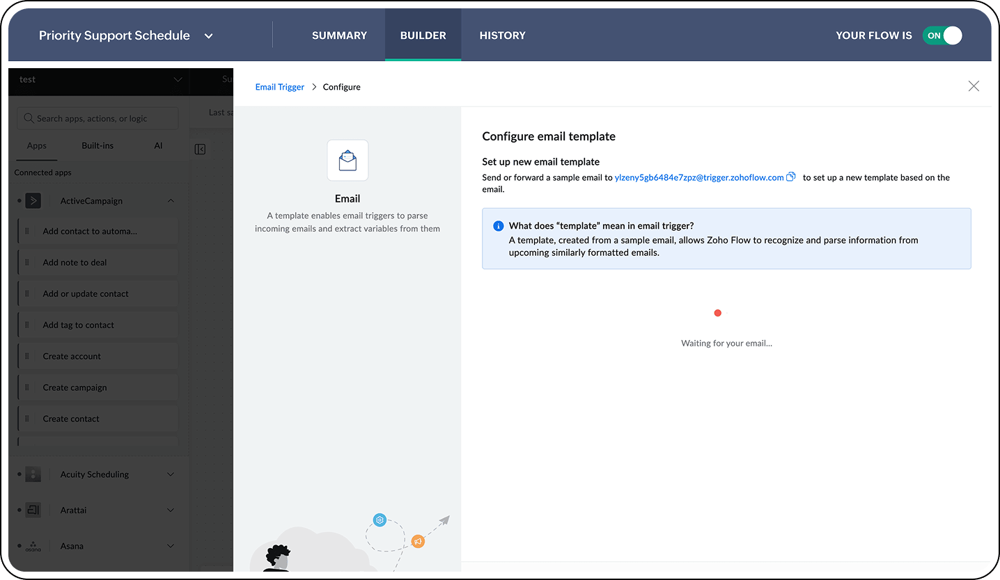Set up the email parser in under a minute