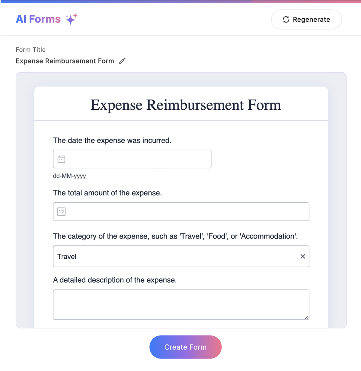 AI Form Builder - Zoho Forms
