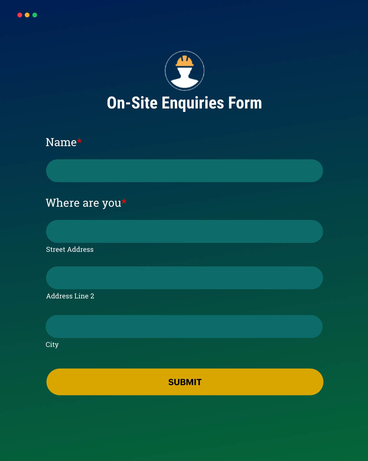 Online forms for construction