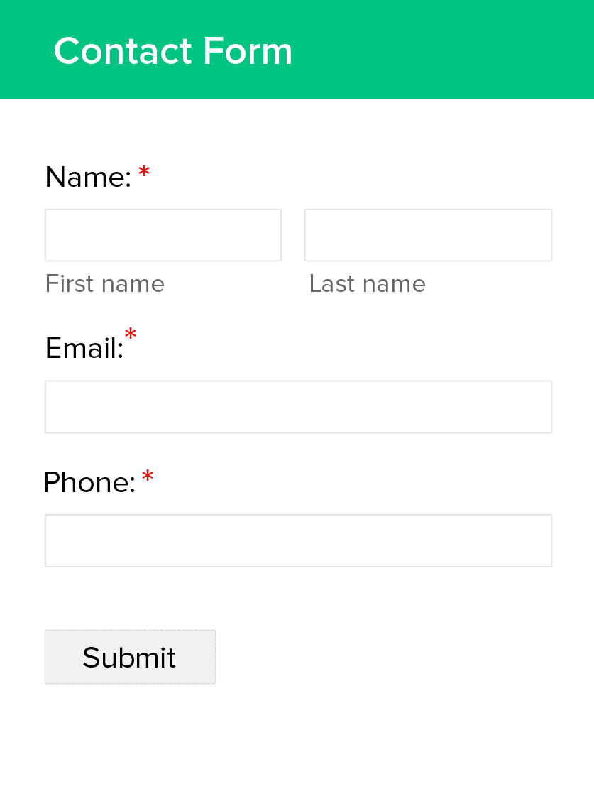 Simple Contact Form Creator - Zoho Forms