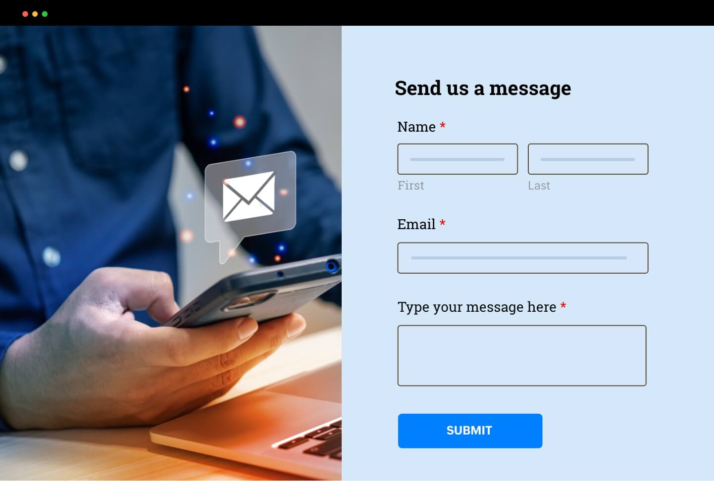 Contact form generator for business