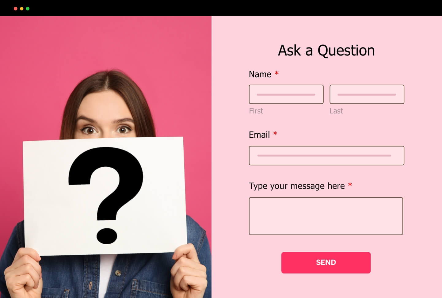 Contact form generator for business