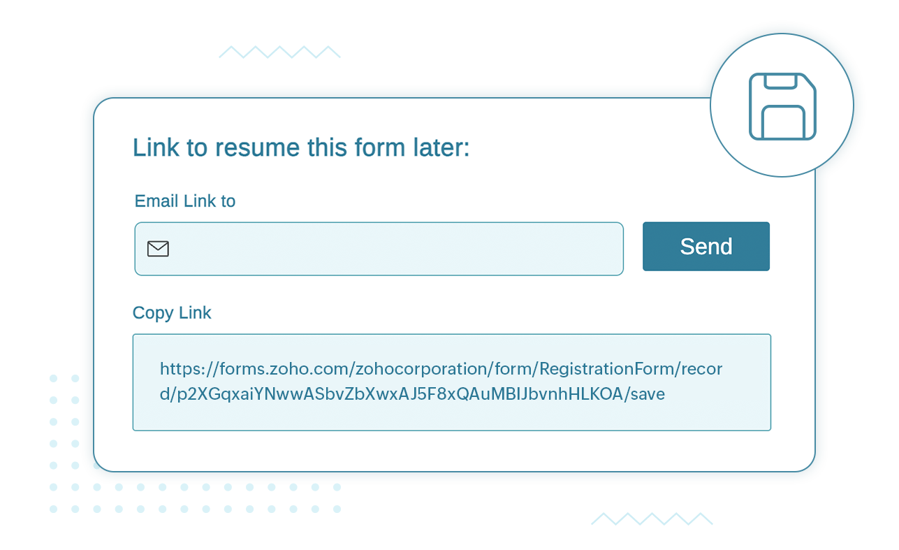 Save and resume functionality