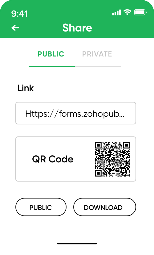Formulieren delen via uw mobiele telefoon - Zoho Forms