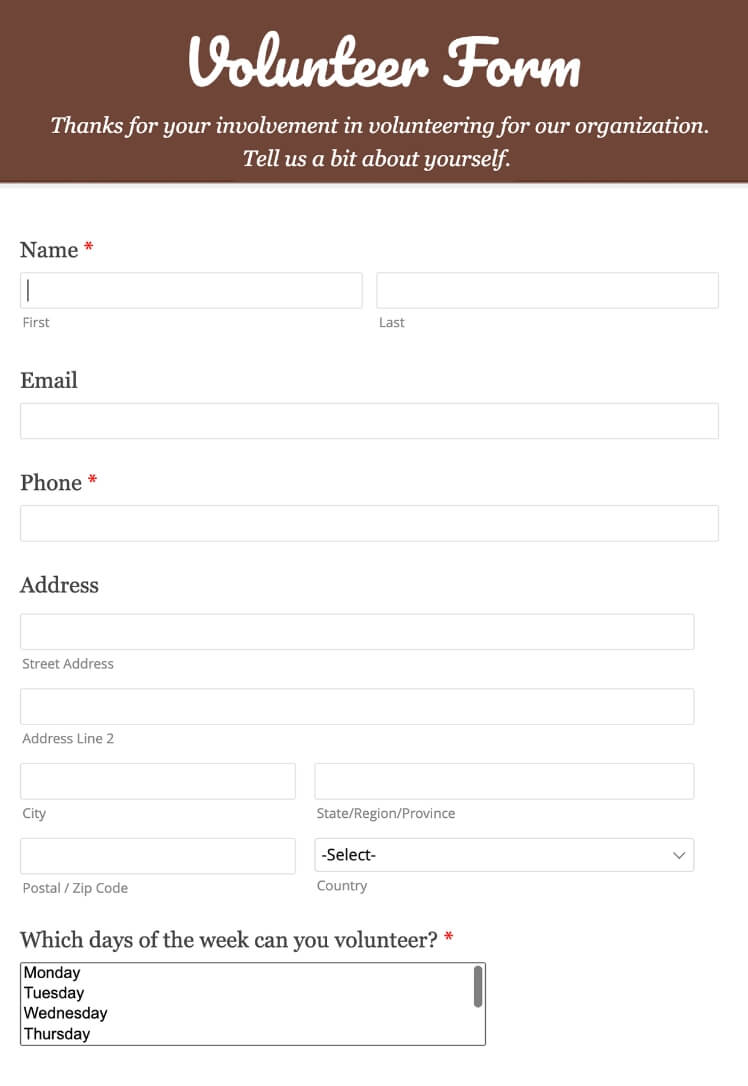 Các mẫu HTML miễn phí của Zoho Forms