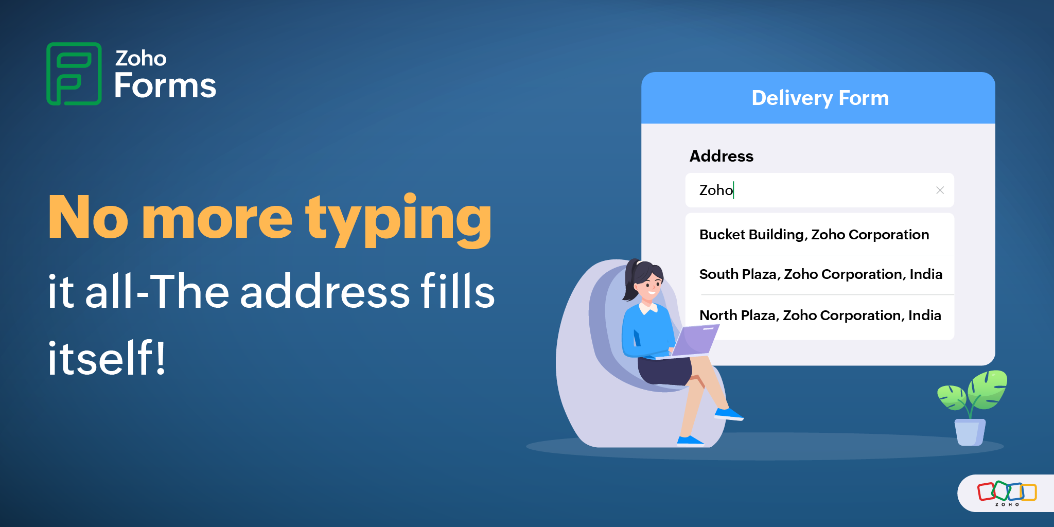 Make entering addresses effortless with auto-fill in Zoho Forms