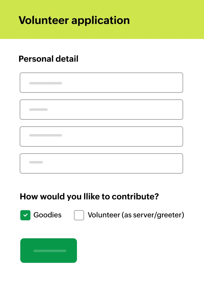Online forms for nonprofit organizations