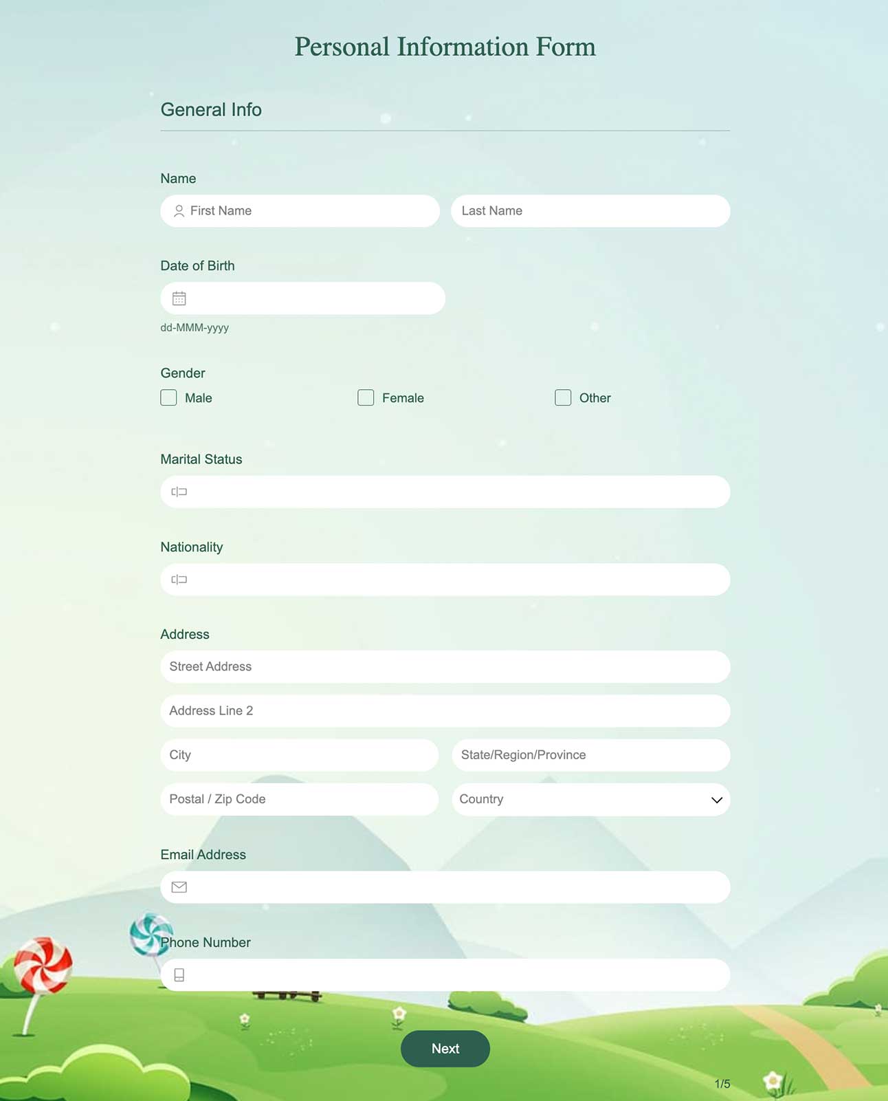 Personal Information Form