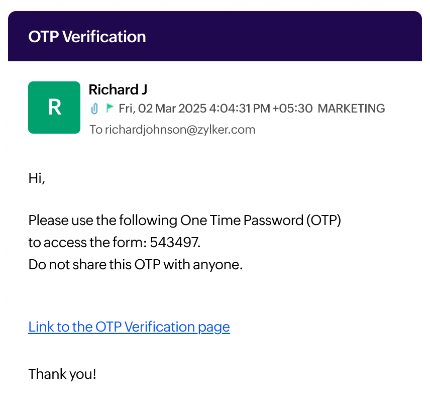 OTP verification