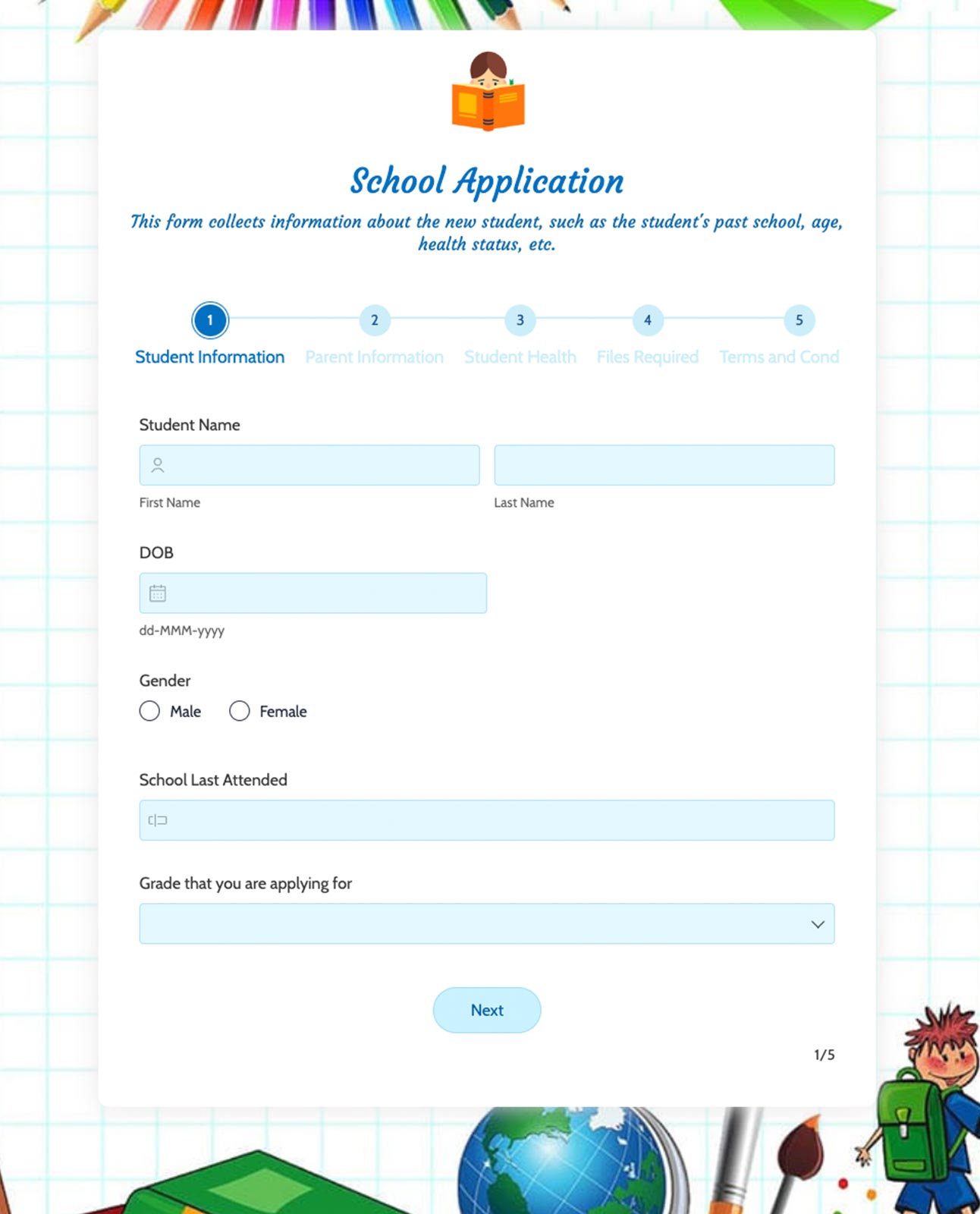 School Application Form