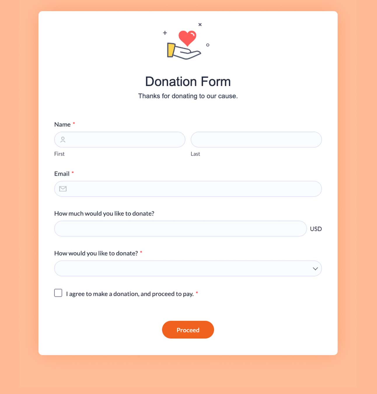 non-profit donation form