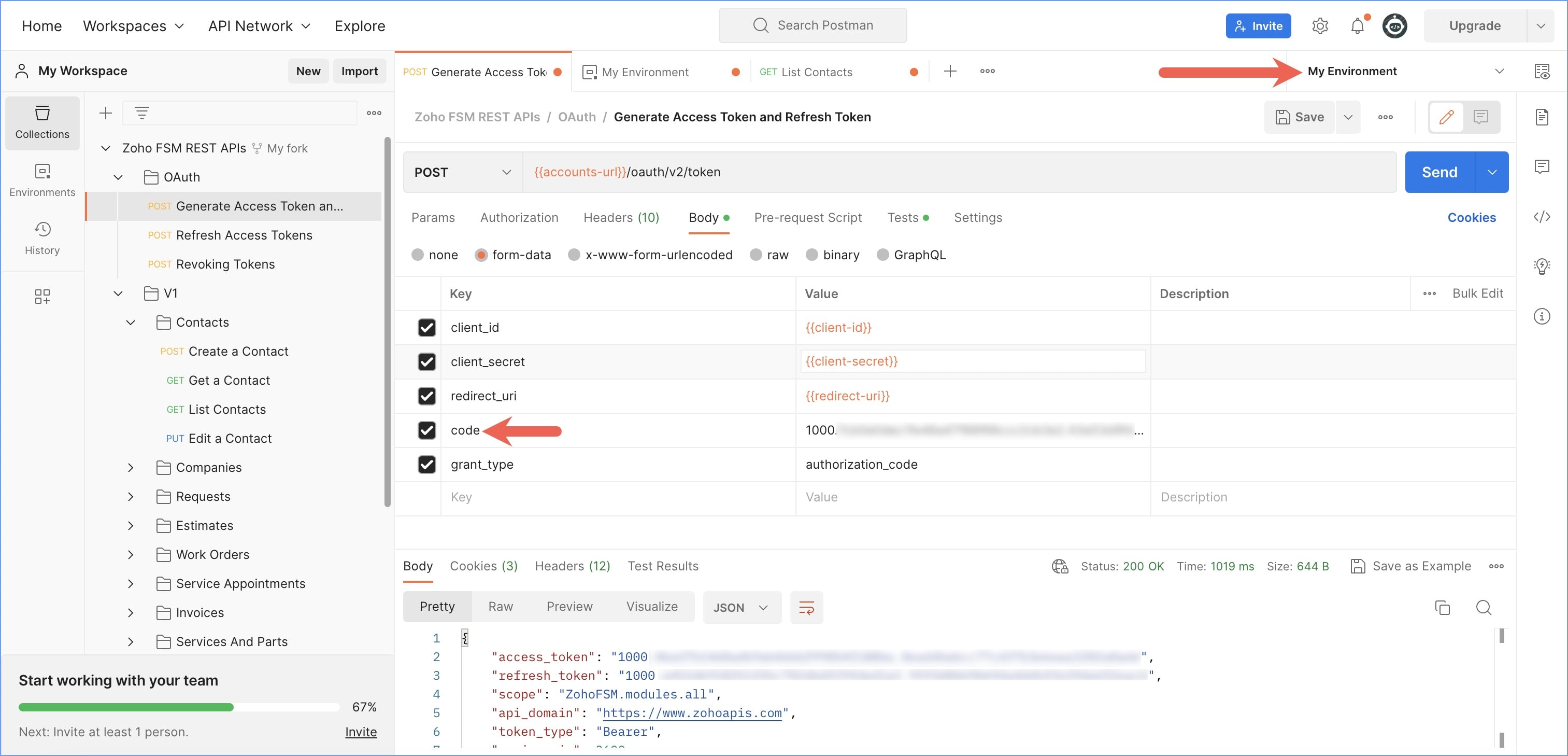 API Collection | Online Help - Zoho FSM