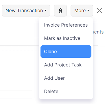 Clone Retainer Invoice