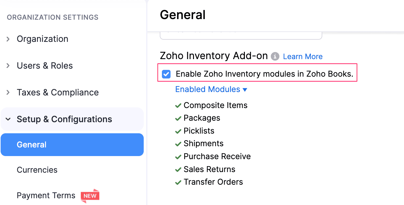Enable Inventory Add-ons