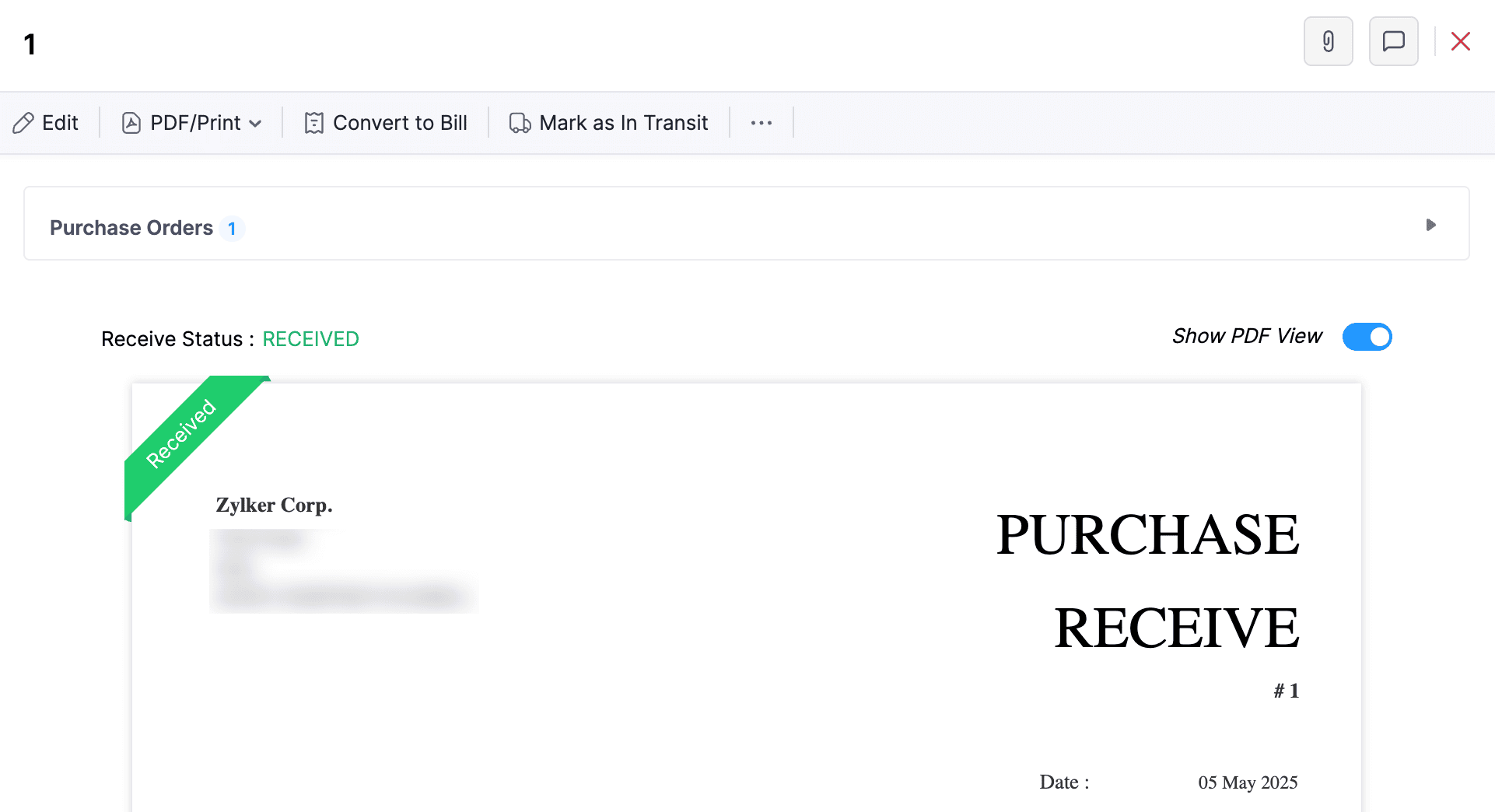 Purchase Receives