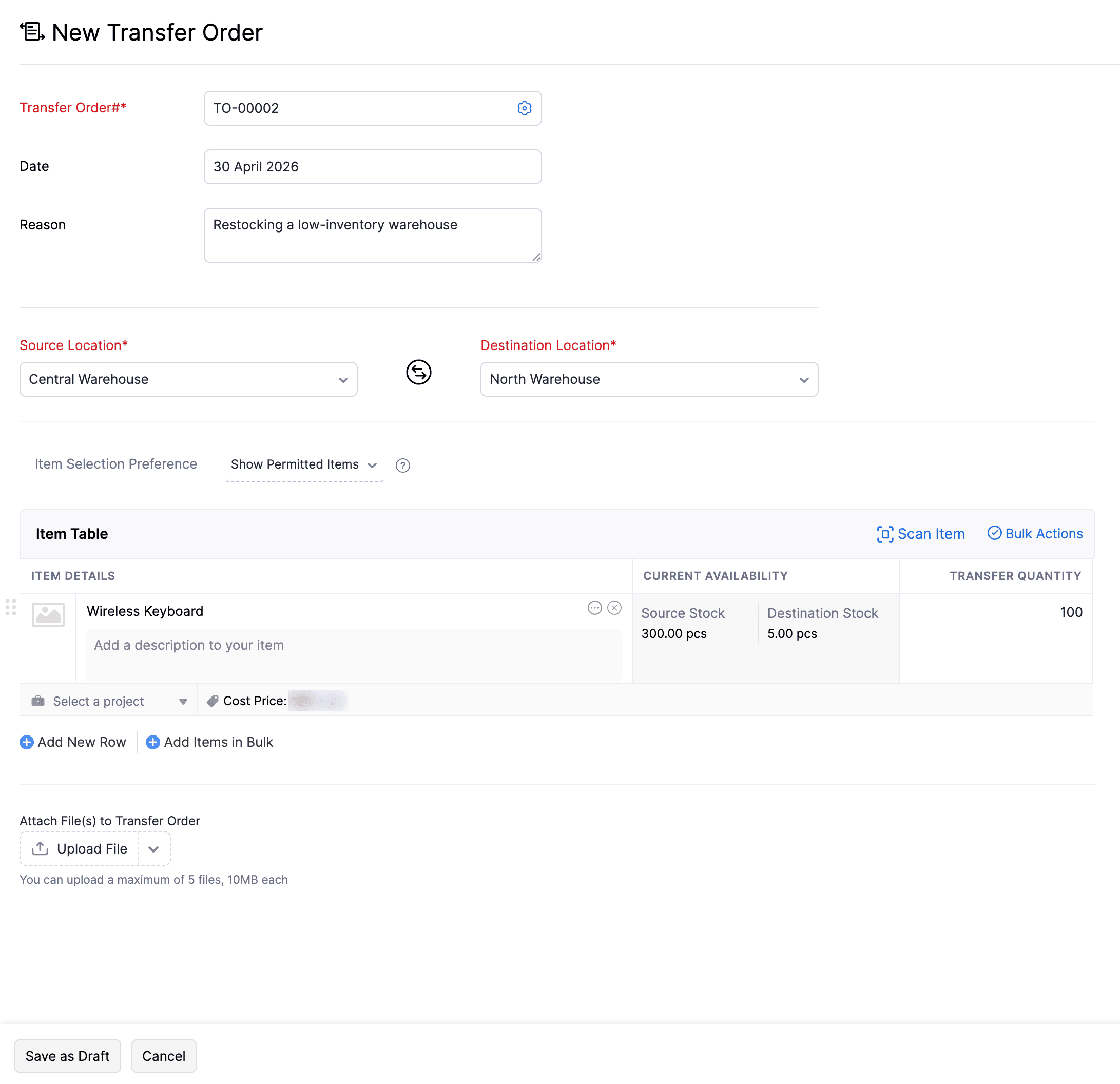Transfer Orders
