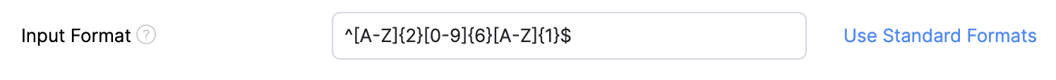 An image of a field with a custom input format