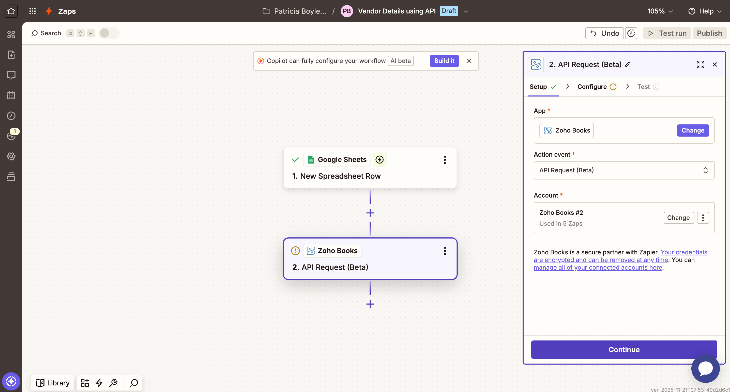 API Action Setup